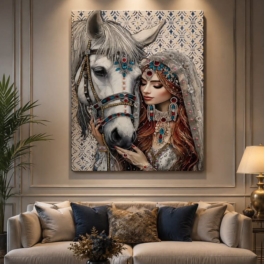 Royal Horse & Woman canvas wall art