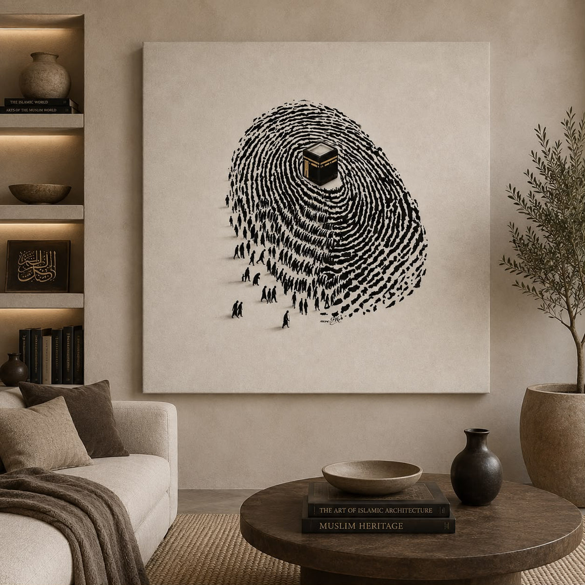 Kaaba Fingerprint canvas wall art