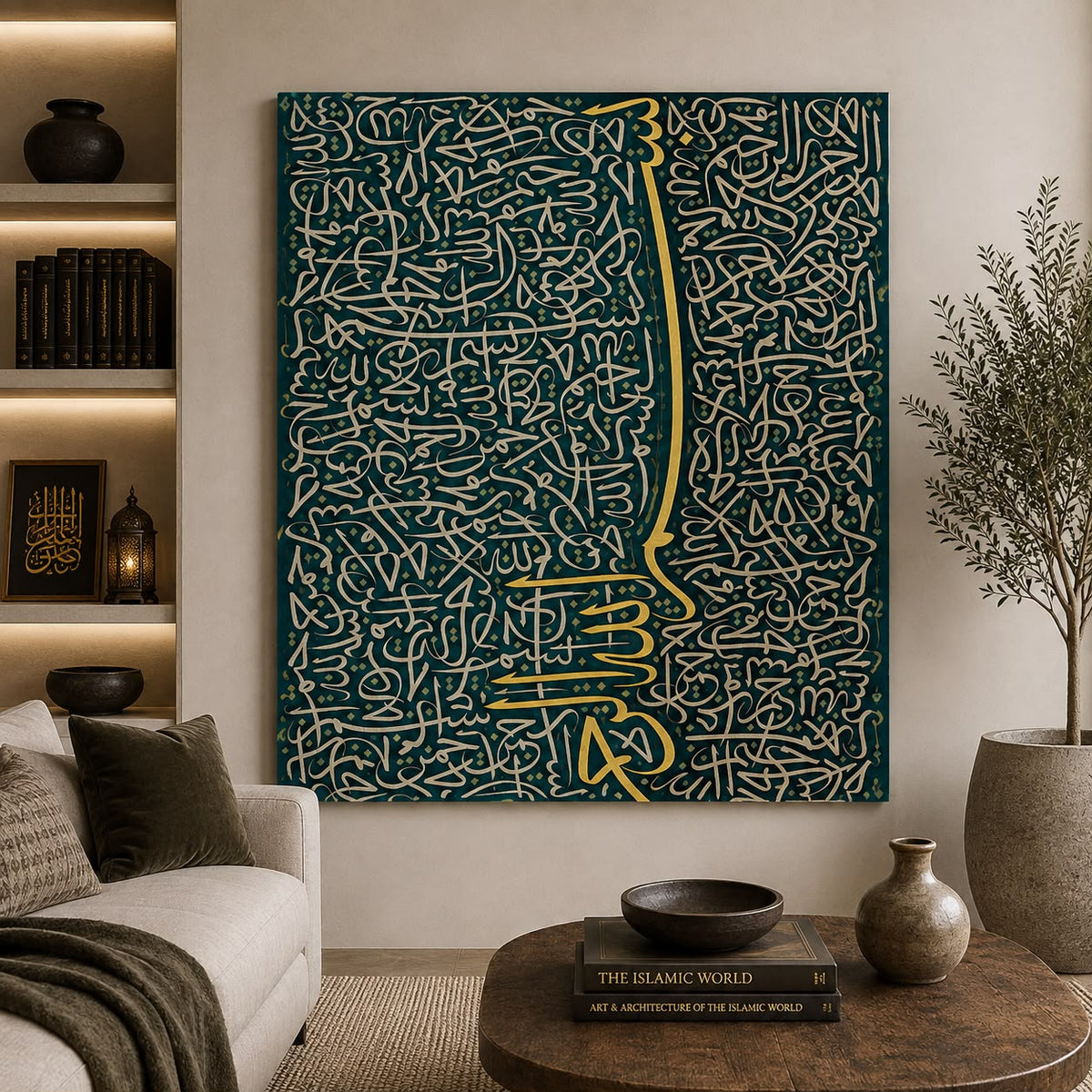 Emerald Calligraphy canvas wall art
