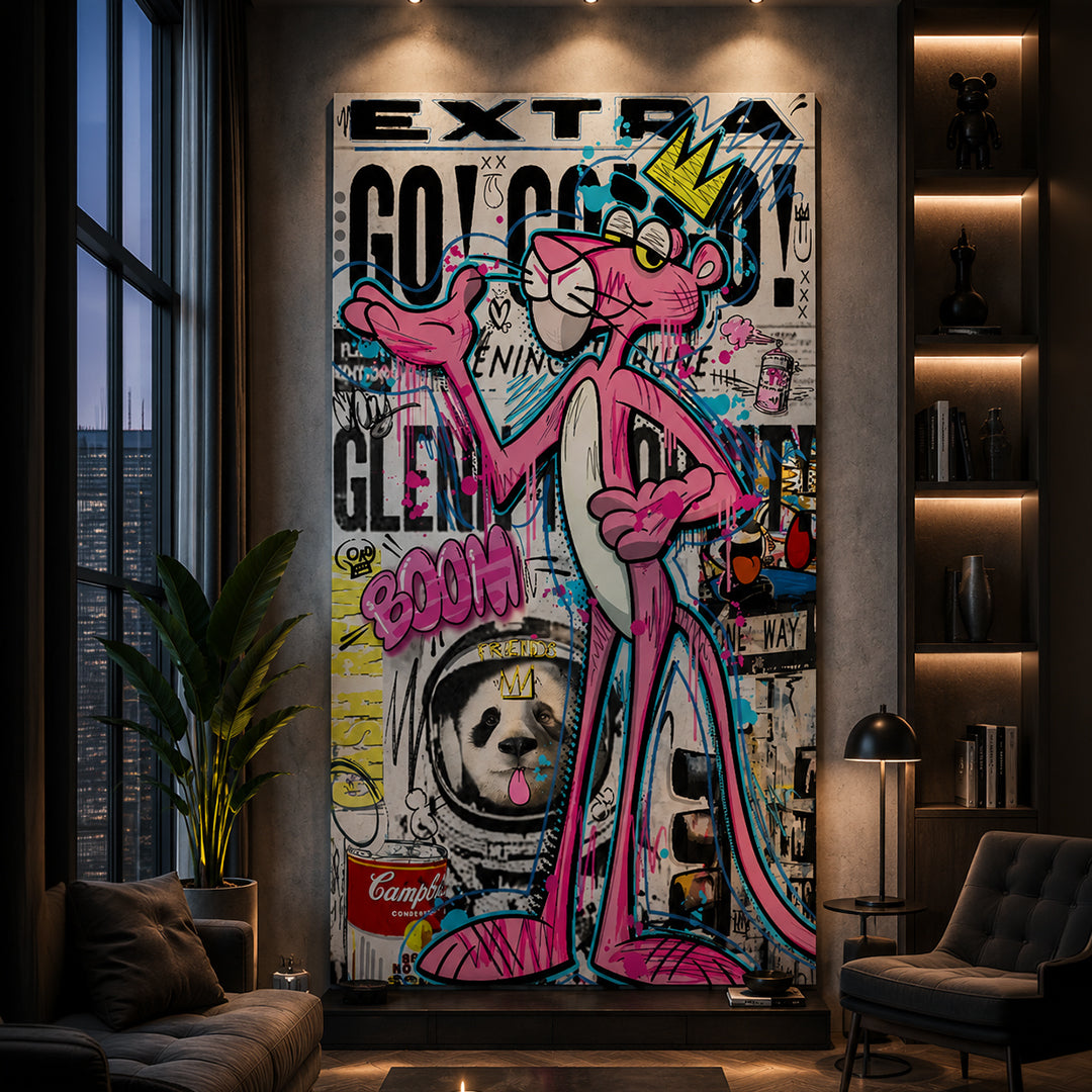 Pink Panther Street King canvas wall art