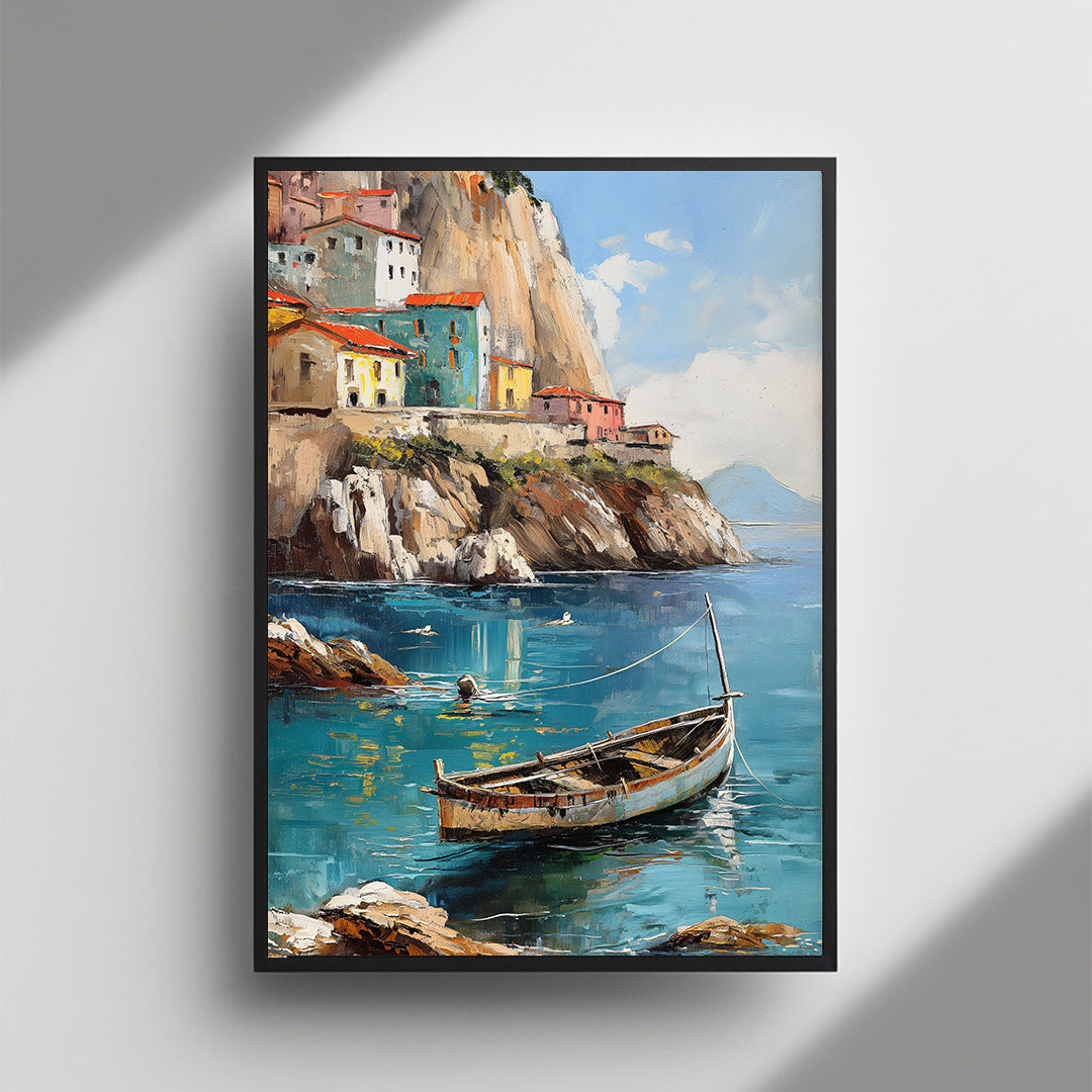 Mediterranean Coastal Escape framed wall art