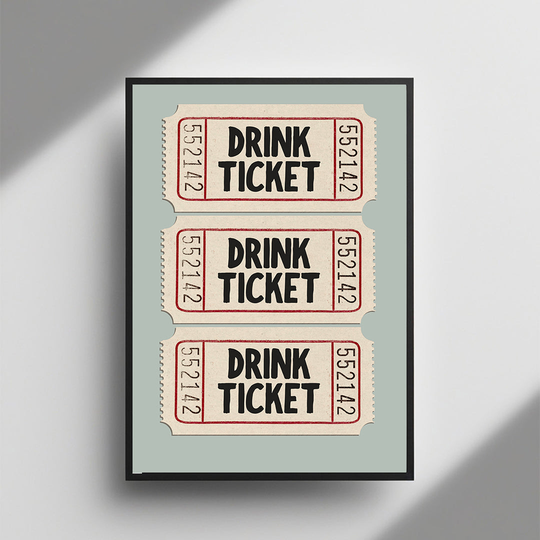 Drink Ticket Trio framed wall art