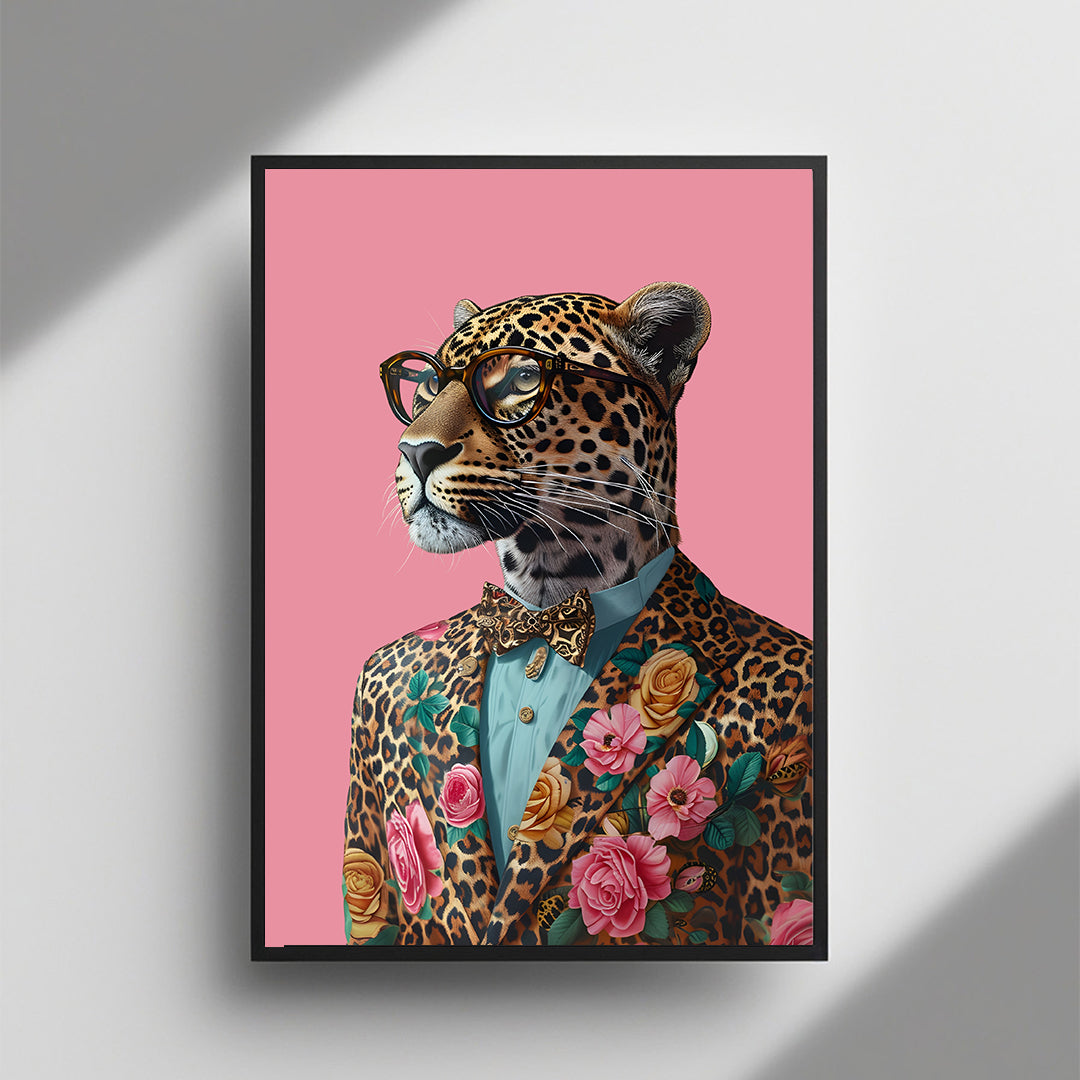 Dapper Leopard framed wall art