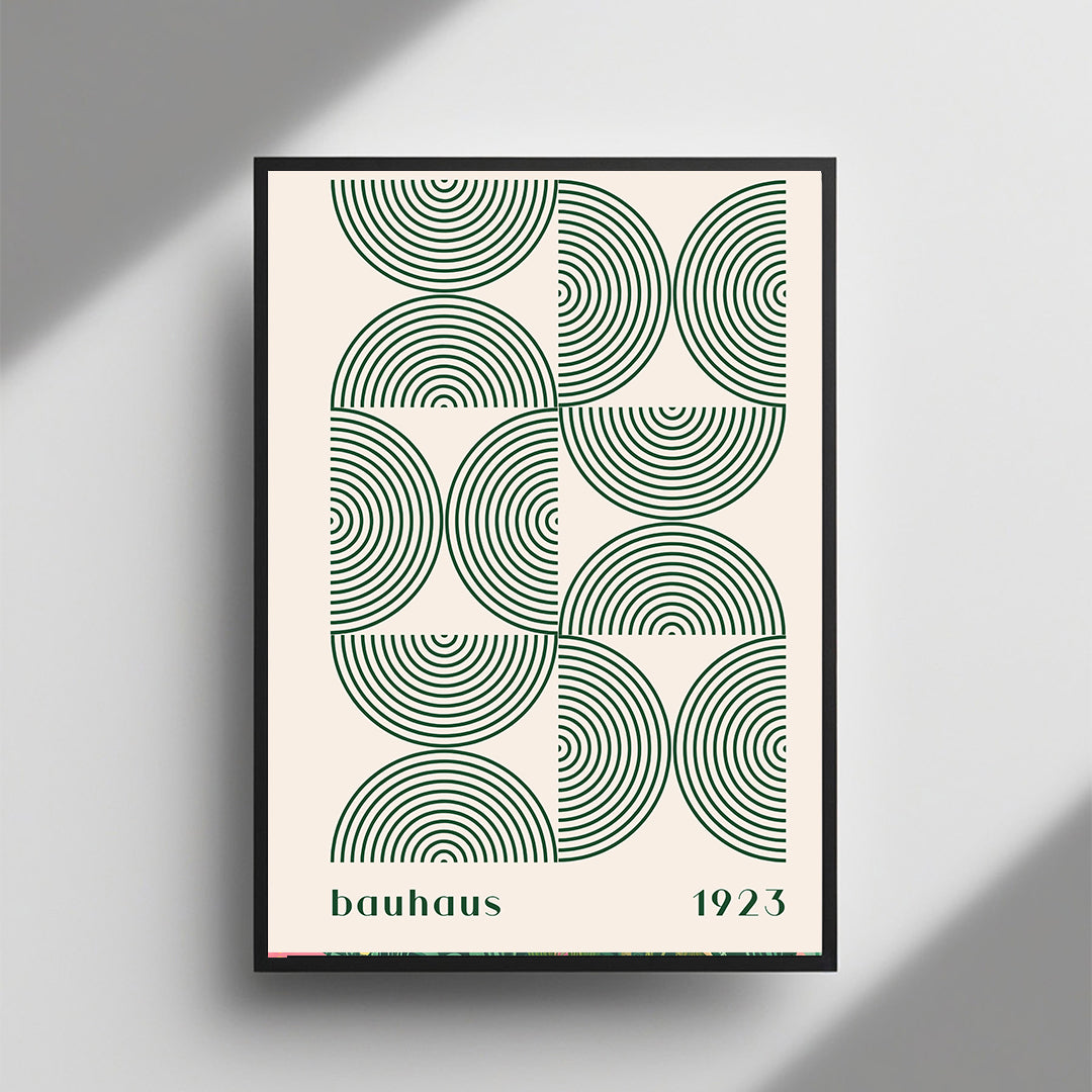 Bauhaus 1923 Green Geometry framed wall art