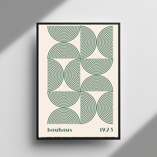 Bauhaus 1923 Green Geometry framed wall art