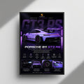 Porsche 911 GT3 RS Purple framed wall art