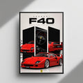 Ferrari F40 framed wall art