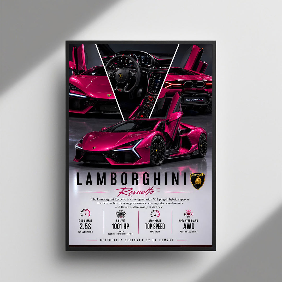 Lamborghini Revuelto framed wall art