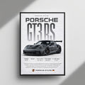 Porsche 911 GT3 RS Grey framed wall art