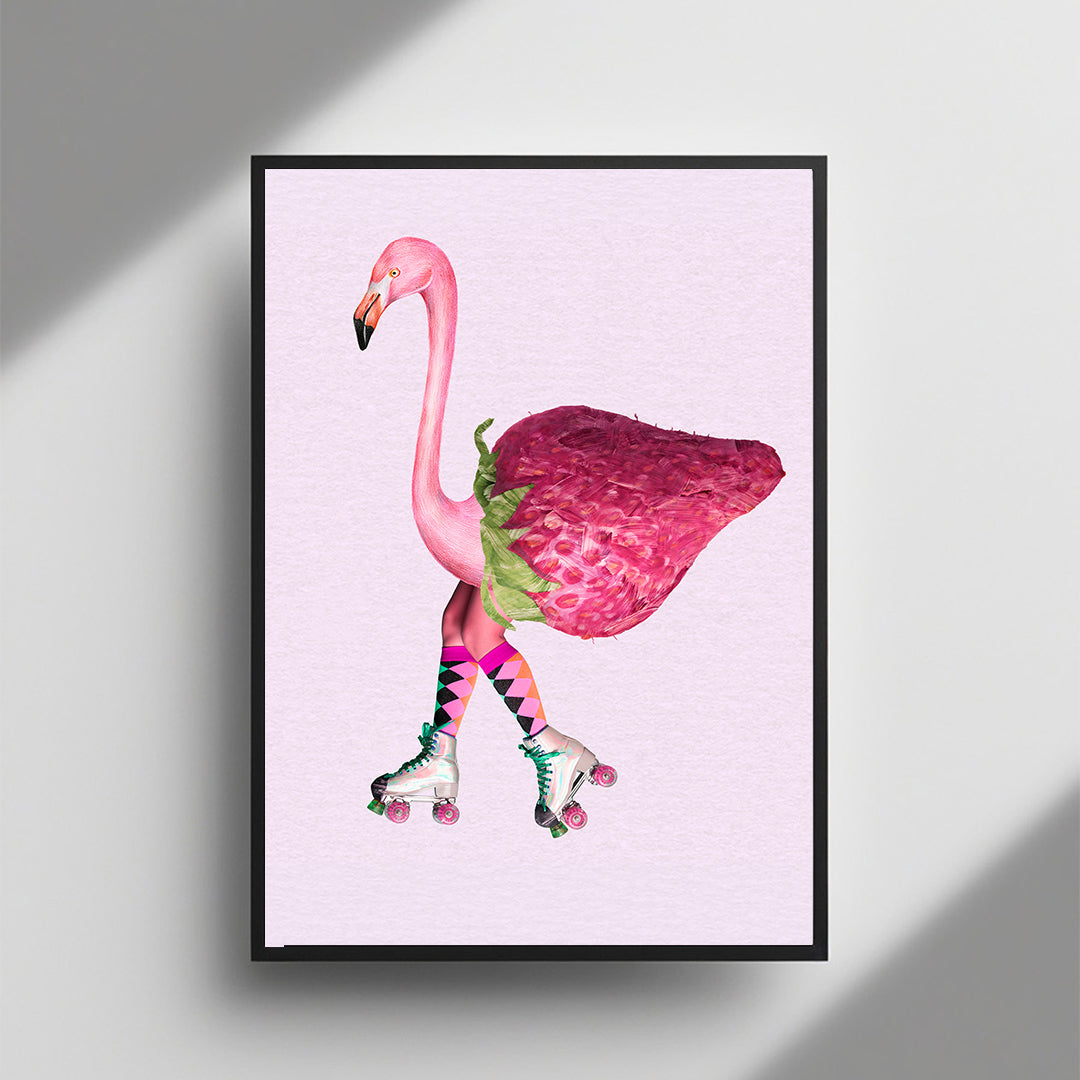 Roller Flamingo framed wall art